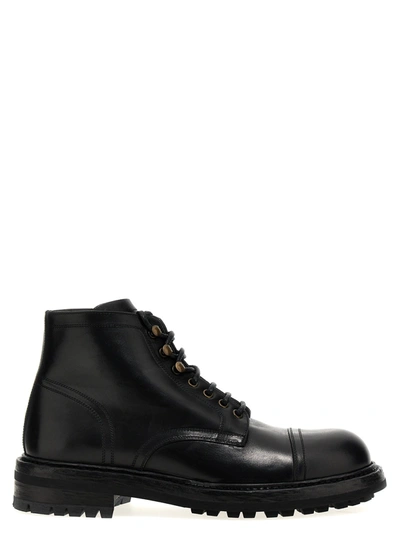 Shop Dolce & Gabbana Leather Ankle Boots Boots, Ankle Boots Black