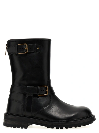 Shop Dolce & Gabbana Leather Boots Boots, Ankle Boots Black