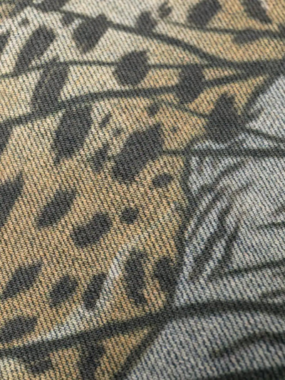 Shop Amiri Straight Jeans With Cheetah Print In Blu