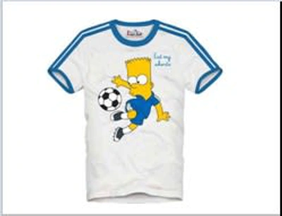 Shop Mc2 Saint Barth White T-shirt For Boy With Bart Simpson Print