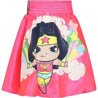Shop Billieblush Fuchsia Skirt For Girl With Wonder Woman