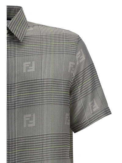 Shop Fendi Fluo Prince Of Wales Silk Shirt