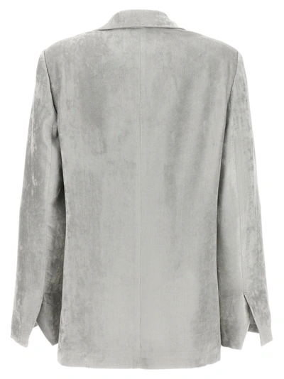 Shop Nude Velvet Blazer Jackets Gray