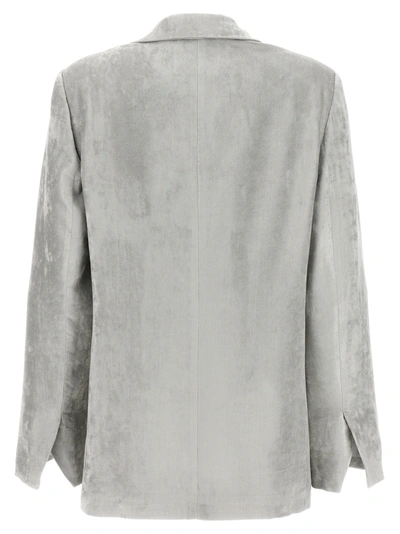 Nude Grey Velvet Blazer