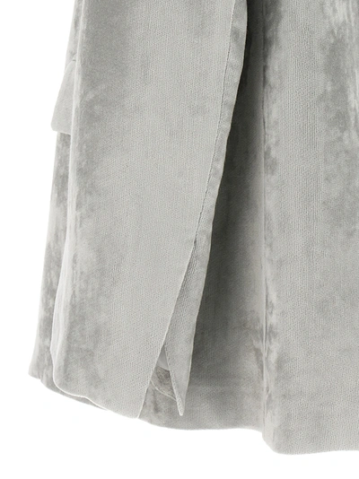 Nude Grey Velvet Blazer