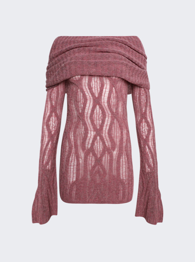 Shop Jean Paul Gaultier X Knwls Long Sleeve Mini Knit Dress In Lilac