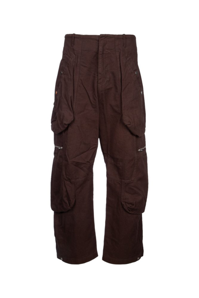 Shop Jacquemus Croissant Cargo Trousers In Brown