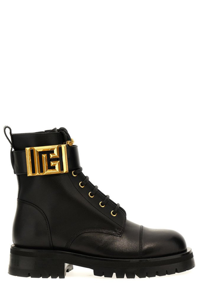 Shop Balmain Romy Army Boots In Black