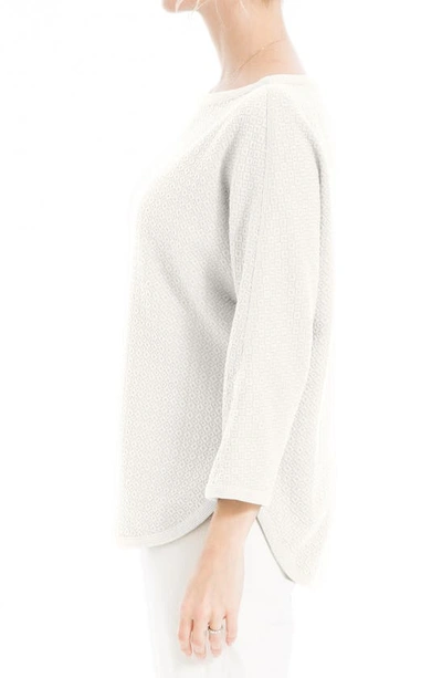 Shop Max Studio Boat Neck Dolman Sleeve Waffle Knit Top In Ivory