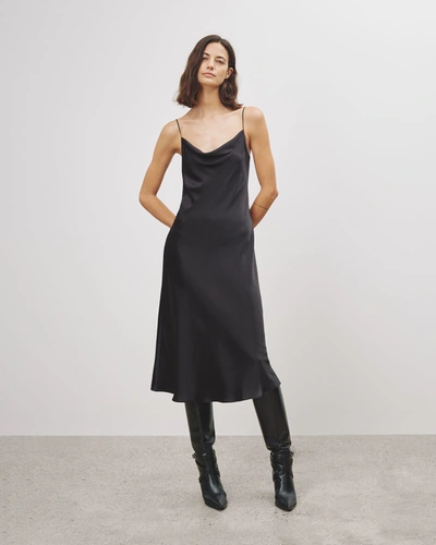 Shop Nili Lotan Enora Silk Short Dress In Black