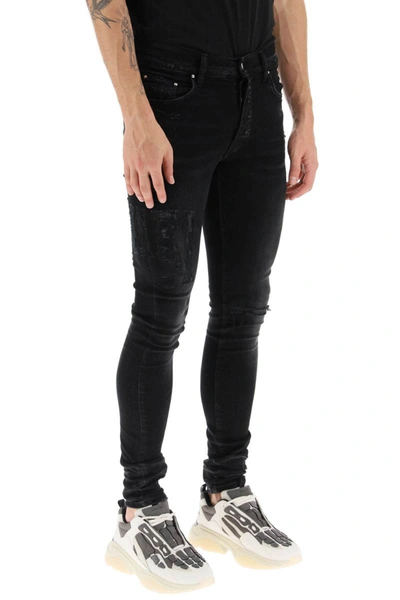 Amiri 'distressed Logo' Jeans In Black | ModeSens