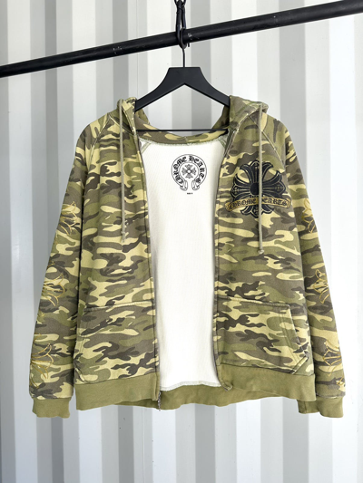Pre owned Chrome Hearts X Vintage Thermal Camo Zip Hoodie ModeSens