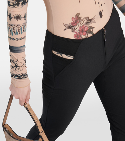 Jean Paul Gaultier X Knwls Cutout Flared Pants In Black