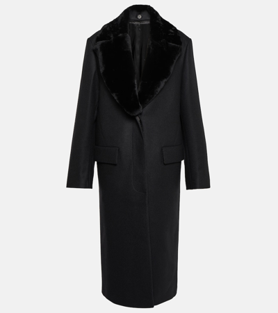 Shop Totême Oversized Wool-blend Coat In Black