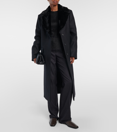 Shop Totême Oversized Wool-blend Coat In Black