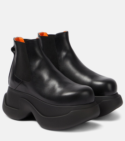 Shop Marni Aras 23 Leather Platform Chelsea Boots In Black