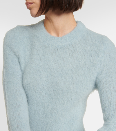 Ami Alexandre Mattiussi Turtleneck Wool-blend Minidress In Blue