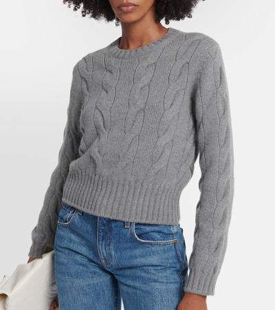 Loro Piana Cable-knit Cashmere Sweater In Grey