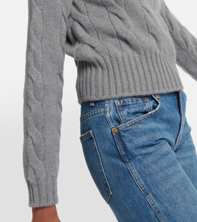 Loro Piana Cable-knit Cashmere Sweater In Grey