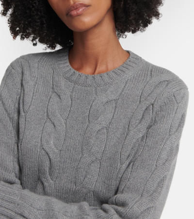 Shop Loro Piana Cable-knit Cashmere Sweater In Grey