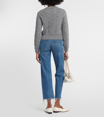 Shop Loro Piana Cable-knit Cashmere Sweater In Grey