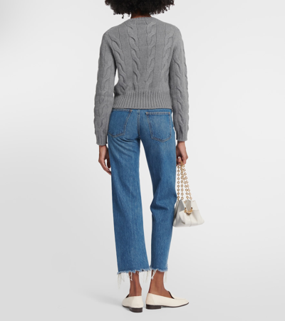 Loro Piana Cable-knit Cashmere Sweater In Grey