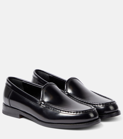 Shop Manolo Blahnik Dineguardo Leather Loafers In Black
