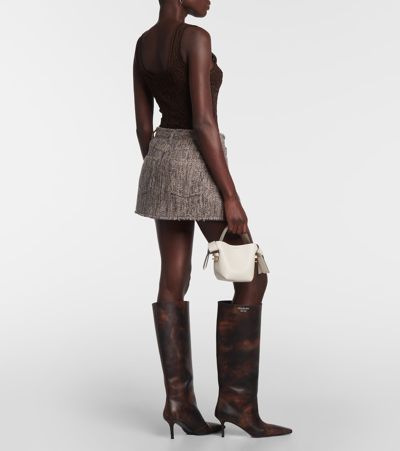 Shop Acne Studios Herringbone Wrap Miniskirt In Brown