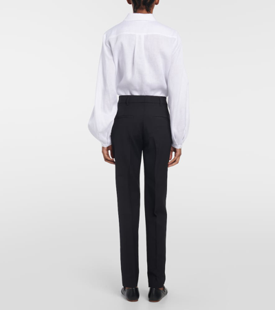 GABRIELA HEARST FRANCISCO HIGH-RISE STRAIGHT WOOL PANTS 