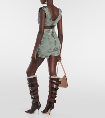 Jean Paul Gaultier Gray Knwls Edition Denim Tank Top In Green
