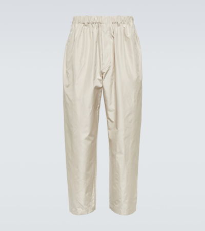 Shop Lemaire Silk Straight Pants In Beige