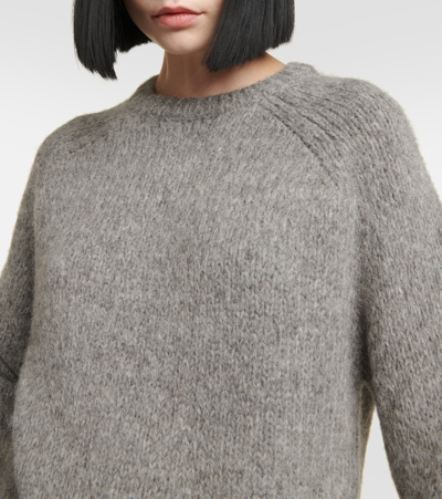 Shop Totême Llama Wool-blend Sweater In Grey
