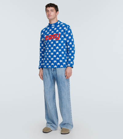 Erl Blue Easy Fleece Sweatshirt In Blue