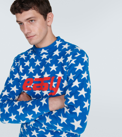 Erl Blue Easy Fleece Sweatshirt In Blue