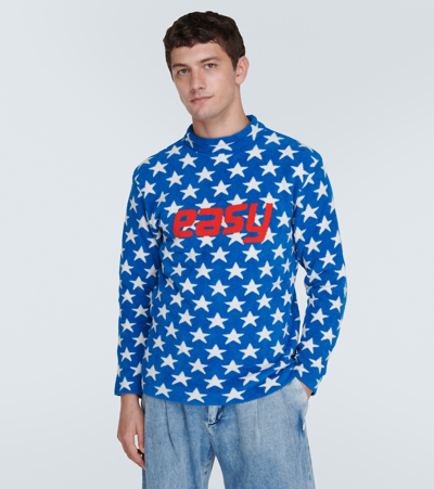 Erl Blue Easy Fleece Sweatshirt In Blue