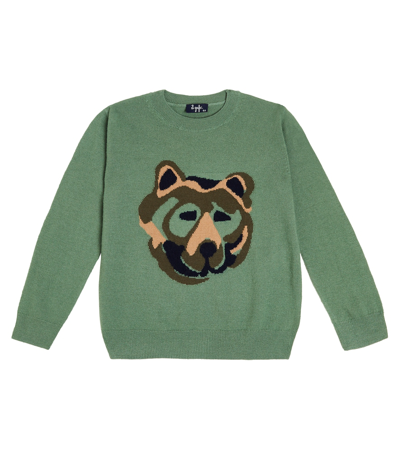 Shop Il Gufo Jacquard Wool Sweater In Green