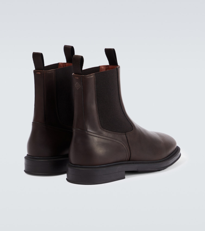 Shop Loro Piana Travis Leather Chelsea Boots In Brown