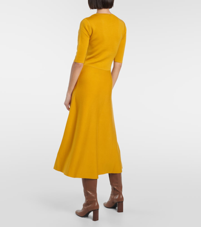 Shop Gabriela Hearst Seymore Wool, Cashmere, And Silk Dress In Yellow