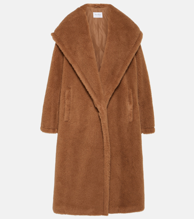 Shop Max Mara Apogeo Camel Hair And Silk Teddy Coat In Brown
