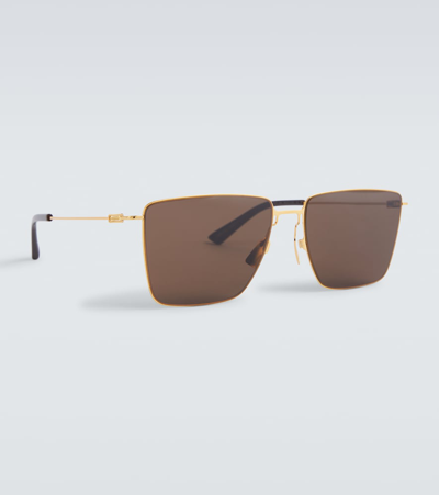 Bottega Veneta Ultrathin Rectangular Sunglasses In Brown