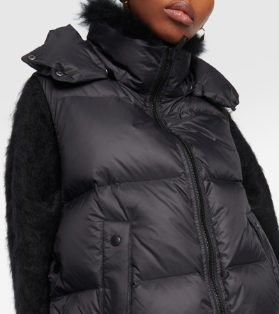Yves Salomon Down Shearling-trimmed Jacket In Black