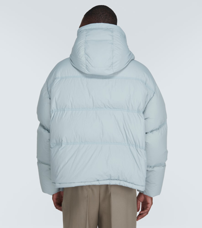 Ami Alexandre Mattiussi Hooded Pull Rope Down Jacket In Blue