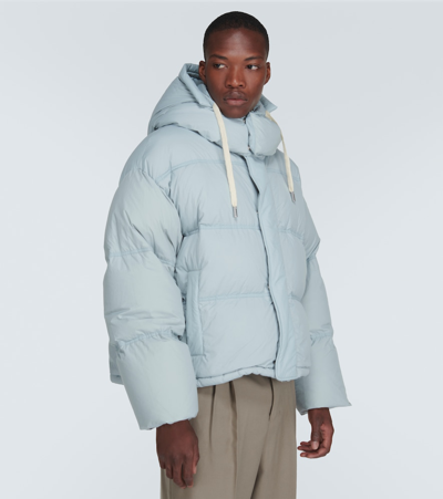 Ami Alexandre Mattiussi Hooded Pull Rope Down Jacket In Blue