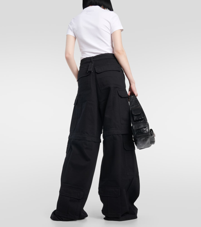 Vetements Wide-leg Cotton Cargo Jeans In Black