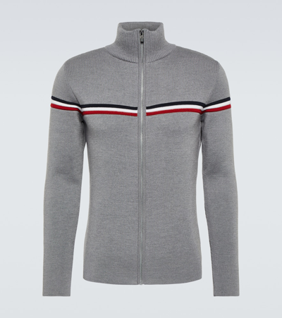 Shop Fusalp Wengen Fiz Ii Wool Zip-up Sweater In Grey