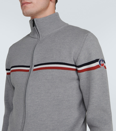 Shop Fusalp Wengen Fiz Ii Wool Zip-up Sweater In Grey