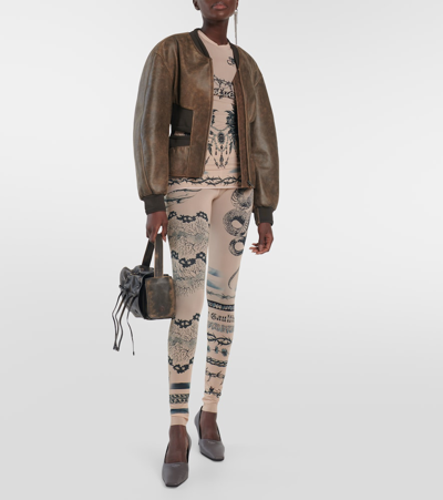 Jean Paul Gaultier X Knwls Printed Stretch-jersey Top In Multicoloured