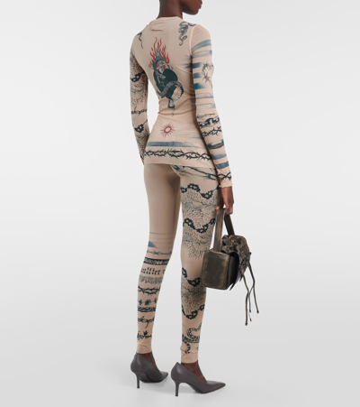 Jean Paul Gaultier X Knwls Printed Stretch-jersey Top In Multicoloured