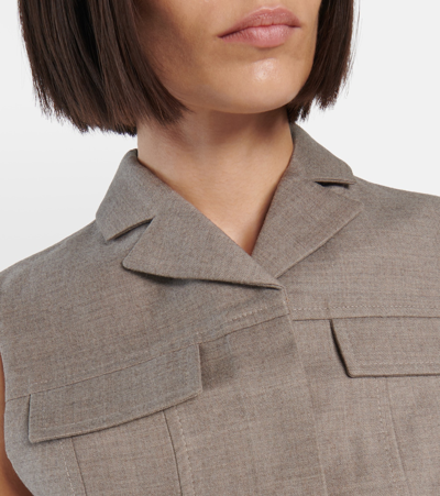 Aya Muse Mia Wool Crop Top In Grey