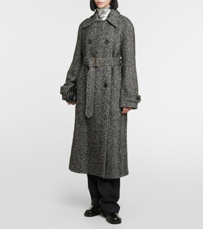 Shop Dries Van Noten Ronas Wool-blend Trench Coat In Black